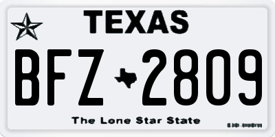 TX license plate BFZ2809
