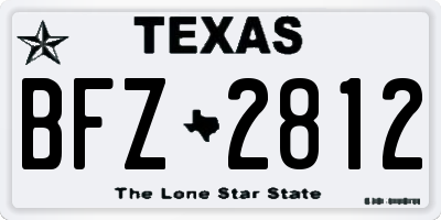 TX license plate BFZ2812