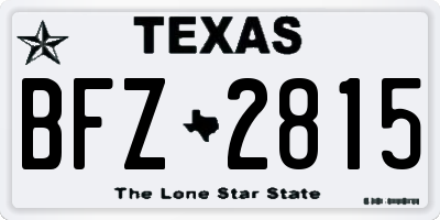TX license plate BFZ2815