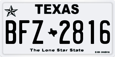 TX license plate BFZ2816
