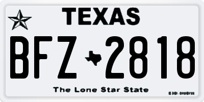 TX license plate BFZ2818