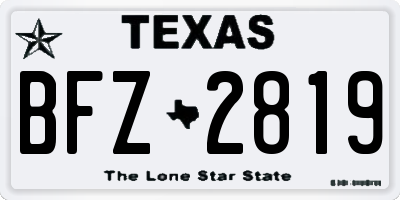 TX license plate BFZ2819