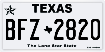 TX license plate BFZ2820