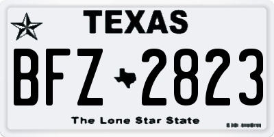 TX license plate BFZ2823