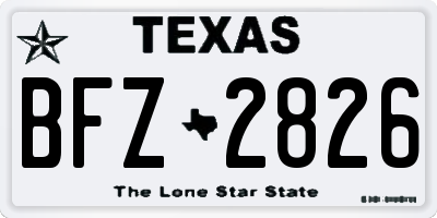 TX license plate BFZ2826