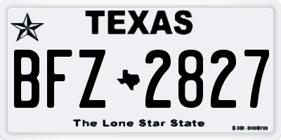 TX license plate BFZ2827