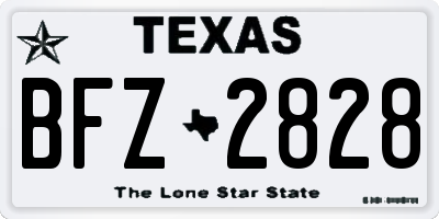 TX license plate BFZ2828