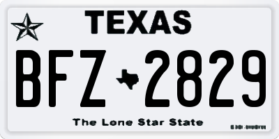 TX license plate BFZ2829