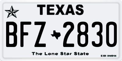 TX license plate BFZ2830