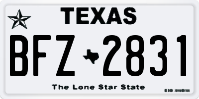 TX license plate BFZ2831