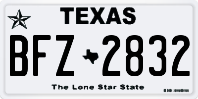 TX license plate BFZ2832