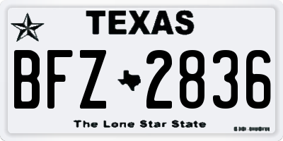 TX license plate BFZ2836