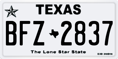 TX license plate BFZ2837