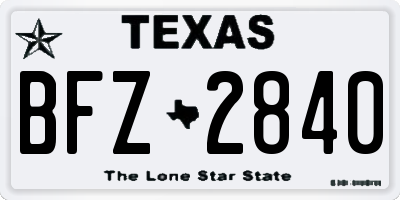 TX license plate BFZ2840