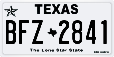 TX license plate BFZ2841