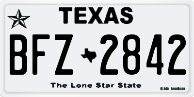 TX license plate BFZ2842