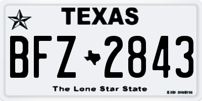TX license plate BFZ2843