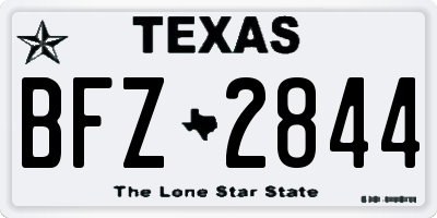 TX license plate BFZ2844
