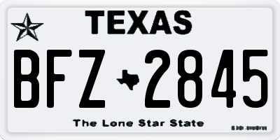 TX license plate BFZ2845