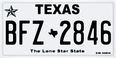 TX license plate BFZ2846