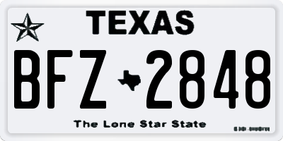 TX license plate BFZ2848