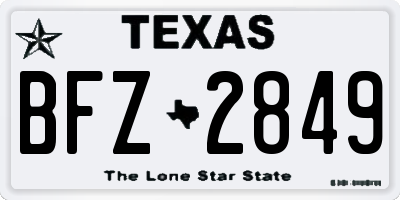 TX license plate BFZ2849
