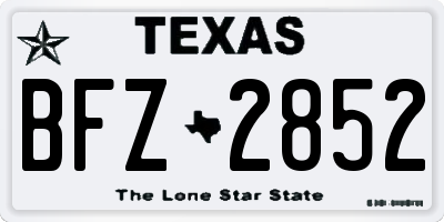 TX license plate BFZ2852