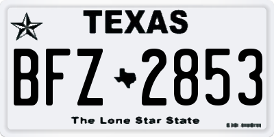 TX license plate BFZ2853