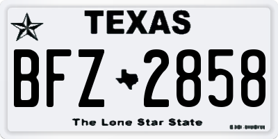 TX license plate BFZ2858