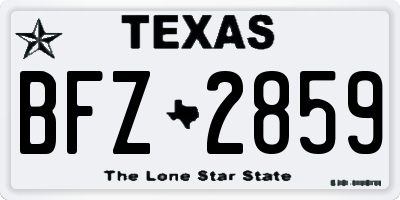 TX license plate BFZ2859