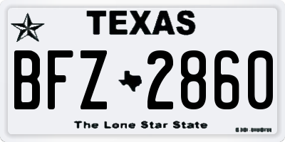 TX license plate BFZ2860