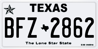 TX license plate BFZ2862