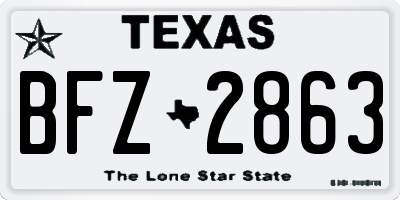 TX license plate BFZ2863