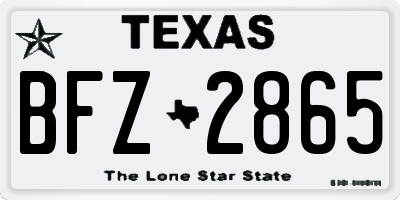 TX license plate BFZ2865