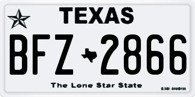 TX license plate BFZ2866