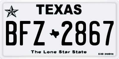 TX license plate BFZ2867