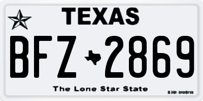 TX license plate BFZ2869