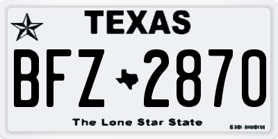 TX license plate BFZ2870