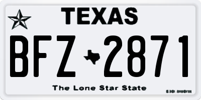 TX license plate BFZ2871