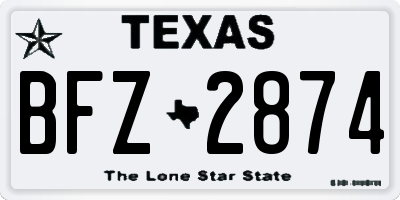 TX license plate BFZ2874