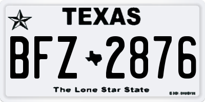 TX license plate BFZ2876