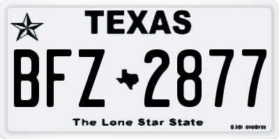TX license plate BFZ2877