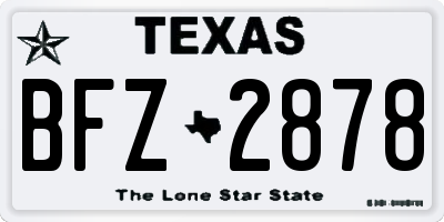 TX license plate BFZ2878
