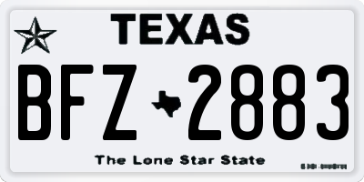 TX license plate BFZ2883
