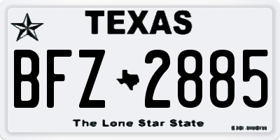 TX license plate BFZ2885
