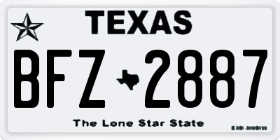 TX license plate BFZ2887