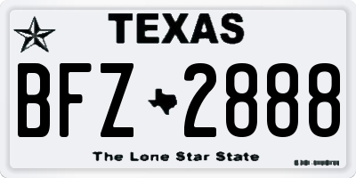 TX license plate BFZ2888