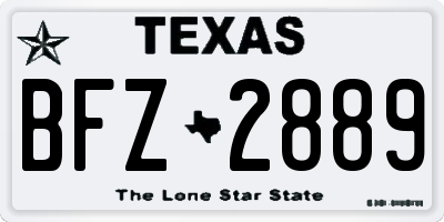 TX license plate BFZ2889