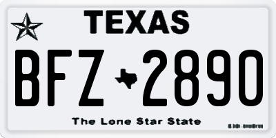TX license plate BFZ2890