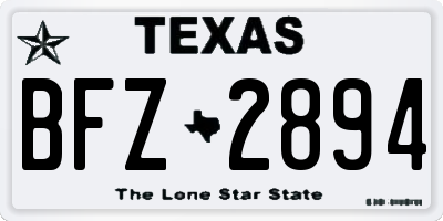 TX license plate BFZ2894